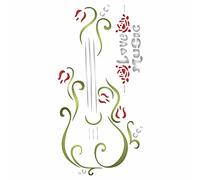 Love Music Stencil, 15.24 x 7.8 cm (S) - Decorative Guitar Words Music Stencils for Painting Template