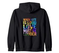 Love Must Be Louder in Rainbow Colours Zip Hoodie