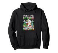 Love My 1st Grade Snowmies Xmas Snowmen Teacher Students Pullover Hoodie