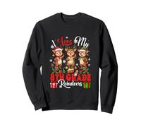 Love My 8th Grade Reindeers Christmas Teacher Students Kids Sweatshirt