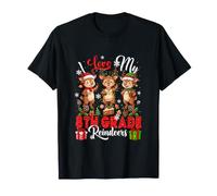 Love My 8th Grade Reindeers Christmas Teacher Students Kids T-Shirt