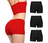 Love My Fashions ® 3 Pack Womens Boxers Underwear Shorts High Waisted Seamless knickers for Ladies Stretchy Tummy Control, Breathable Hipster Multipack Shorts for Running, Workout Female Black Briefs