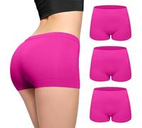 Love My Fashions ® 3 Pack Womens Boxers Underwear Shorts High Waisted Seamless knickers for Ladies Stretchy Tummy Control, Breathable Hipster Multipack Shorts for Running, Workout Female Black Briefs