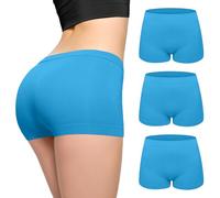 Love My Fashions ® 3 Pack Womens Boxers Underwear Shorts High Waisted Seamless knickers for Ladies Stretchy Tummy Control, Breathable Hipster Multipack Shorts for Running, Workout Female Black Briefs