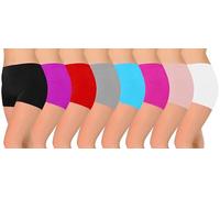 Love My Fashions® Boxer Short For Womens Pack of 6 Anti Chafin High Waisted Underwear Stretchy Shorts (UK, Alpha, M, L, Regular, Regular, Assorted- Pack of 6)