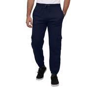 Love My Fashions® Cargo Trousers for Men UK Elasticated Waist with Drawstring Fleece Mens Trouser Cuffed Ankle Cargo Pants Casual Work Trousers Navy Blue