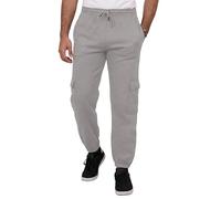 Love My Fashions® Cargo Trousers for Men UK Elasticated Waist with Drawstring Fleece Mens Trouser Cuffed Ankle Cargo Pants Casual Work Trousers Light Grey