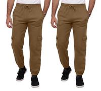Love My Fashions® Cargo Trousers for Men UK Elasticated Waist with Drawstring Fleece Mens Trouser Cuffed Ankle Cargo Pants Casual Work Trousers