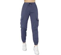 Love My Fashions® Cargo Trousers for Womens Fleece Combat Jogging Bottoms Sweatpants with Pockets for Ladies Tracksuit Pants Navy Blue