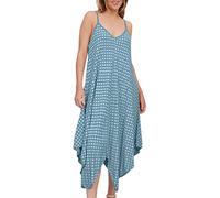 Love My Fashions® Casual Summer Dresses for Women UK Spaghetti Straps V Neck Handkercheif Flare Hanky Hem Polka Dots Print Ladies Sundress Lagenlook Lightweight Party Dress Sky Blue