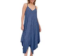 Love My Fashions® Casual Summer Dresses for Women UK Spaghetti Straps V Neck Handkercheif Flare Hanky Hem Polka Dots Print Ladies Sundress Lagenlook Lightweight Party Dress Navy Blue