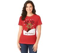 Love My Fashions Christmas Tshirts for Womens Xmas Party Shirts Festival Tshirts Snowmen Santa Fun Reindeer Jumpers
