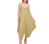Love My Fashions® Flared Casual Summer Dresses for Womens UK Ladies Long Sleeveless V-Neck Spaghetti Strap Handkerchief Knee Length Beach Wear Lagenlook Hanky Hem Sundress Mustard Yellow