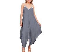 Love My Fashions® Flared Casual Summer Dresses for Womens UK Ladies Long Sleeveless V-Neck Spaghetti Strap Handkerchief Knee Length Beach Wear Lagenlook Hanky Hem Sundress Navy Blue