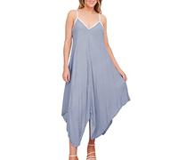 Love My Fashions® Flared Casual Summer Dresses for Womens UK Ladies Long Sleeveless V-Neck Spaghetti Strap Handkerchief Knee Length Beach Wear Lagenlook Hanky Hem Sundress Sky Blue