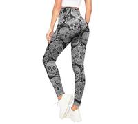 Love My Fashions® Halloween Leggings Women High Waisted Stretchy Pants Pumpkin Ghost Skull Skeleton Prints Perfect Party Running Gym Fancy