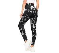 Love My Fashions® Halloween Leggings Women High Waisted Stretchy Pants Pumpkin Ghost Skull Skeleton Prints Perfect Party Running Gym Fancy