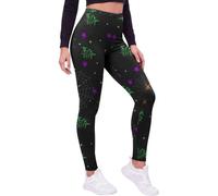 Love My Fashions® Halloween Leggings Women High Waisted Stretchy Pants with Pumpkin Skull and Skeleton Prints Halloween Leggings for Women UK Perfect for Halloween Party Running and Gym