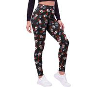 Love My Fashions® Halloween Leggings Women High Waisted Stretchy Pants with Pumpkin Skull and Skeleton Prints Halloween Leggings for Women UK Perfect for Halloween Party Running and Gym