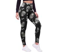 Love My Fashions® Halloween Leggings Women High Waisted Stretchy Pants with Pumpkin Skull and Skeleton Prints Halloween Leggings for Women UK Perfect for Halloween Party Running and Gym