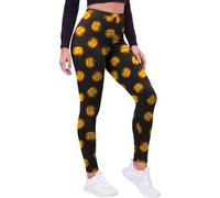 Love My Fashions® Halloween Leggings Women High Waisted Stretchy Pants with Pumpkin Skull and Skeleton Prints Halloween Leggings for Women UK Perfect for Halloween Party Running and Gym