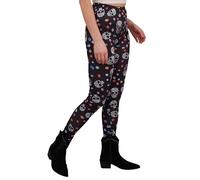 Love My Fashions Halloween Women's Pumpkin Ghost Skull Scary Print High Elasticated Waistband Costume Leggings Ankle Elastic Tights Full Length Fancy Pant in Plus Size UK=(8-30)