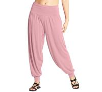Love My Fashions® Harem Pants for Women UK High Waist Plain & Printed Ali Baba Trousers Stretchy Lightweight Summer Casual Yoga Pants for Ladies Baby Pink