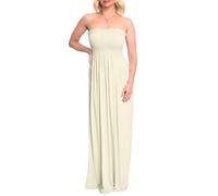 Love My Fashions® Maxi Dresses for Women UK Ladies Off Shoulder Casual Summer Dress Beach Holiday Travel Maternity Dress Cream
