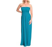 Love My Fashions® Maxi Dresses for Women UK Ladies Off Shoulder Casual Summer Dress Beach Holiday Travel Maternity Dress Turquoise
