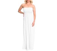 Love My Fashions® Maxi Dresses for Women UK Ladies Off Shoulder Casual Summer Dress Beach Holiday Travel Maternity Dress White