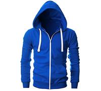 Love My Fashions® Men Full Zipper Plain Hoodie with Front Pockets Hoody for Casual Wear & Workout Royal Blue