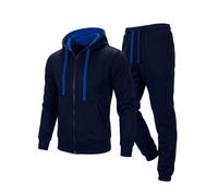 Love My Fashions® Men’s Tracksuit Full Sleeve Contrast Fleece Top & Bottom Cord Set Zipper Hood Jogging Suit Set Plus Sizes