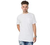 Love My Fashions® Men's Plain T-Shirt Crew Neck and Short Sleeve Casual Relaxed Fit Cotton Top with Front Pocket White