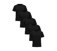 Love My Fashions Mens Plain Tshirt, Crew Neck and Short Sleeve Premium Cotton Shirts for Men Pack of 5 Black