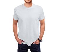 Love My Fashions Men's Round Neck Short Sleeves Plain T-Shirt Heather Grey