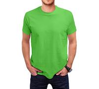 Love My Fashions Men's Round Neck Short Sleeves Plain T-Shirt Lime