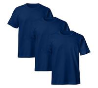Love My Fashions® Men's Round Neck Short Sleeves Plain T-Shirt Valuweight Cotton tees Pack of 3 (UK, Alpha, L, Regular, Regular, Navy Blue)