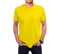 Love My Fashions Men's Round Neck Short Sleeves Plain T-Shirt Yellow