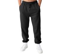 Love My Fashions® Mens Trousers Drawstring Elasticated Cuff Jogging Fleece Bottoms Zip Pockets Close Hem Casual Outwear Sweatpants Black XX-Large