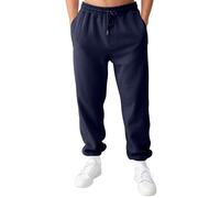Love My Fashions® Mens Trousers Drawstring Elasticated Cuff Jogging Fleece Bottoms Zip Pockets Close Hem Casual Outwear Sweatpants Navy Blue Medium