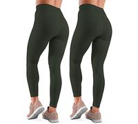 Love My Fashions Pack of 2 Women's Fleece Seamless High Waisted Leggings for Workout, Running, Tummy Control Buttery Soft Gym Yoga Stretchy Thick Pants Khaki