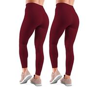 Love My Fashions Pack of 2 Women's Fleece Seamless High Waisted Leggings for Workout, Running, Tummy Control Buttery Soft Gym Yoga Stretchy Thick Pants Wine