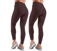 Love My Fashions Pack of 2 Women's Fleece Seamless High Waisted Leggings for Workout, Running, Tummy Control Buttery Soft Gym Yoga Stretchy Thick Pants Mocha
