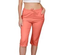 Love My Fashions® Short for Women UK Knee Length Shorts Ladies Capri Stretch Cropped 3/4 Italian Casual Drawstring Shorts with Pockets Comfy Plus Sized Coral