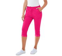 Love My Fashions® Plain Shorts for Women 3/4 Italian Magic Shorts Soft & Stretchy Knee Length Capri Cropped Trousers Elastic Waist Drawstring with Side Pockets Casual Summer Wear Fuchsia Pink