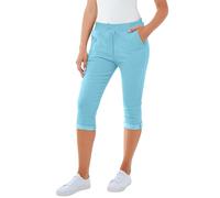 Love My Fashions® Plain Shorts for Women 3/4 Italian Magic Shorts Soft & Stretchy Knee Length Capri Cropped Trousers Elastic Waist Drawstring with Side Pockets Casual Summer Wear Sky Blue