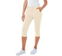 Love My Fashions® Short for Women UK Knee Length Shorts Ladies Capri Stretch Cropped 3/4 Italian Casual Drawstring Shorts with Pockets Comfy Plus Sized Cream