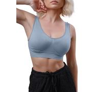 Love My Fashions® Women's Super Comfort Bra Nonpadded Pack of 1 & 3 Seamless Crop Top Bralette Everyday Wear Plus Size Sleep Yoga Stretch Sports Bras Grey