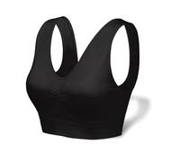 Love My Fashions® Sports Bras for Women Padded Seamless Wirefree Comfort Sleep Bra Stretch Crop Tops Vest for Gym Yoga Running Workout Fitness Black