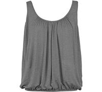 Love My Fashions® Women Bubble Hem Straps Vest Top Women Round Scoop Neckline Vest Top Elasticated Swing Waist Sleeveless Top Dark Grey